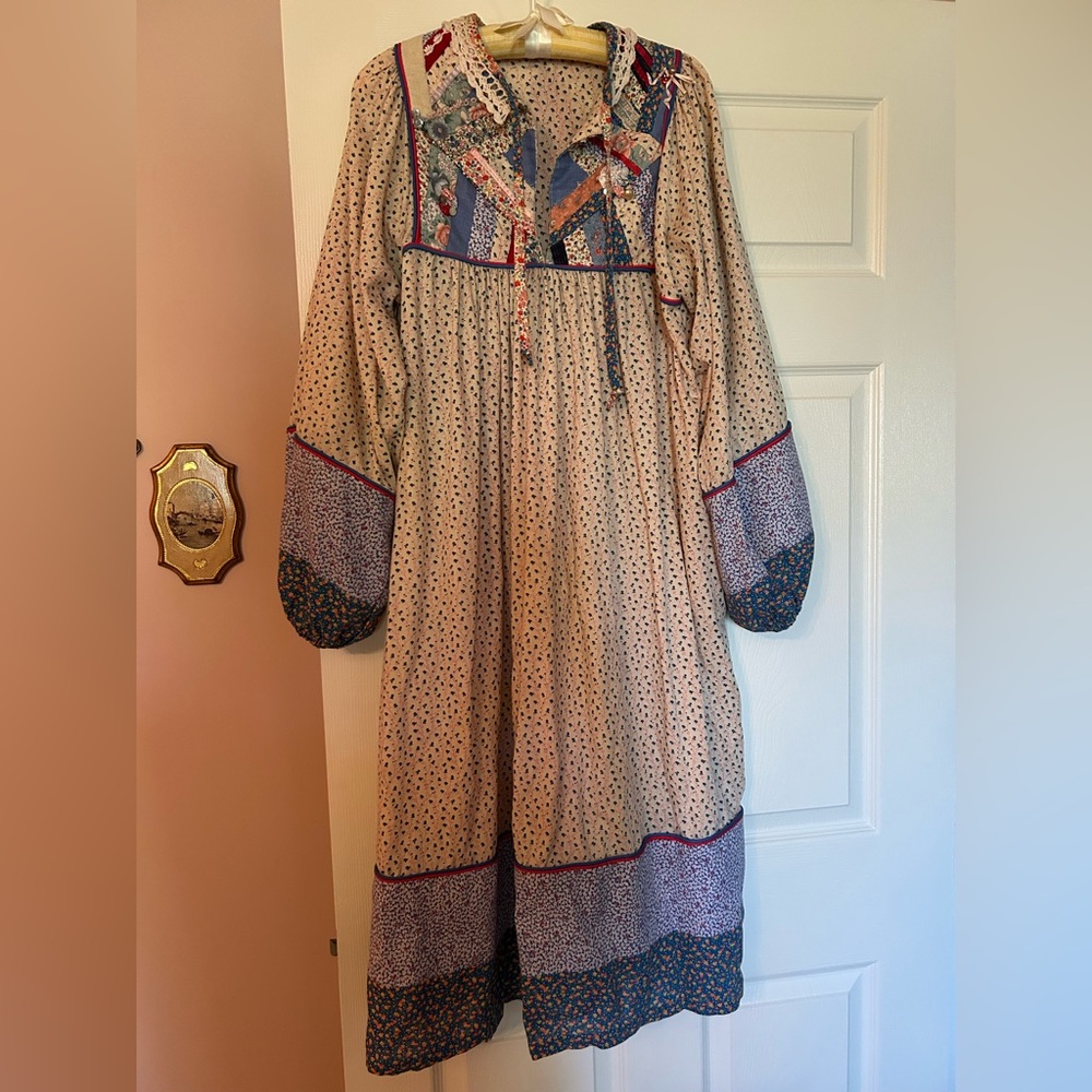 Handmaid Boho Floral Patchwork/Quilted Dress